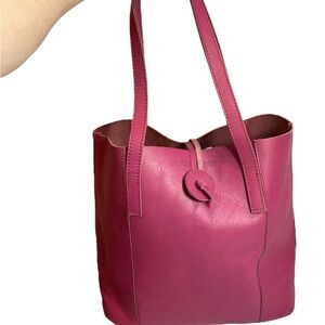 Montana Hudson Savannah Handcrafted Pink Leather Tote Bag Purse